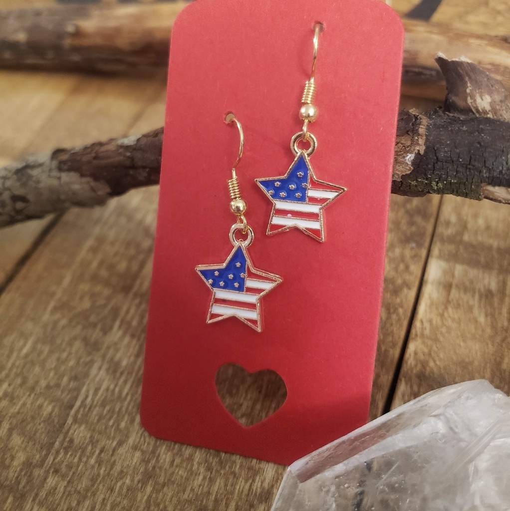 Stars Stripes Usa American Flag Earrings Star Earrings Us Patriotic Jewelry 15$